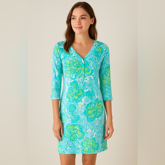 Lilly Pulitzer Dresses & Skirts - 🌴Lilly Pulitzer Palmetto Dress – Lagoon Green Wave Rider S🌴